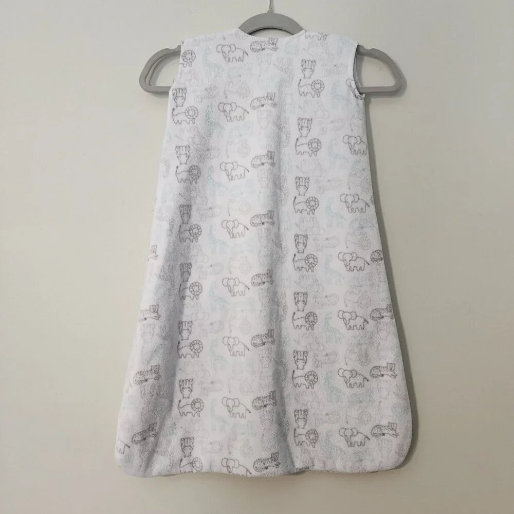 Halo  M 6-12 m sleepsack sleeping bag fleece white gray animals Elephant Leopard